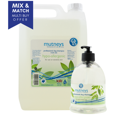 Mutneys Hypo-Allergenic Hundeshampoo skånsom og mild mod følsom hud og pels