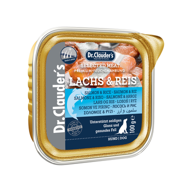 3-1-26 | Pate til hunde m. Laks & Ris | 30x 100g | Dr.Clauder's Vådfoder