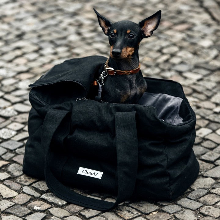 Cloud 7 Hundetaske  Bergamo Canvas Black str M