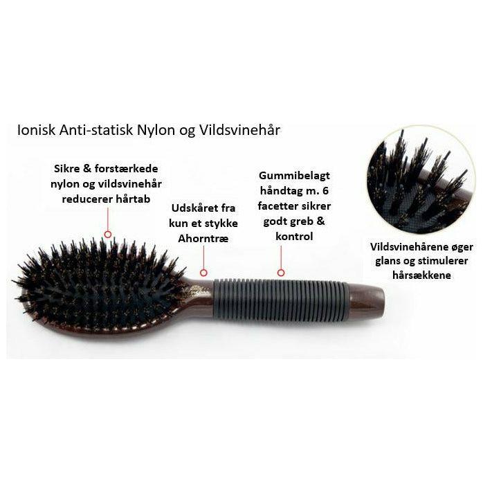 Hårbørste m. Vildsvinehår | Small | Hundebørste
