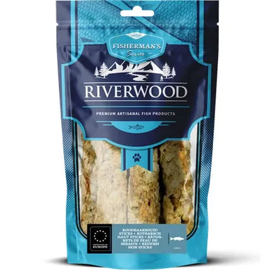 Tørret fisk til hund | Rødfisk skindpinde | 200 gr. | Riverwood Tyggeben