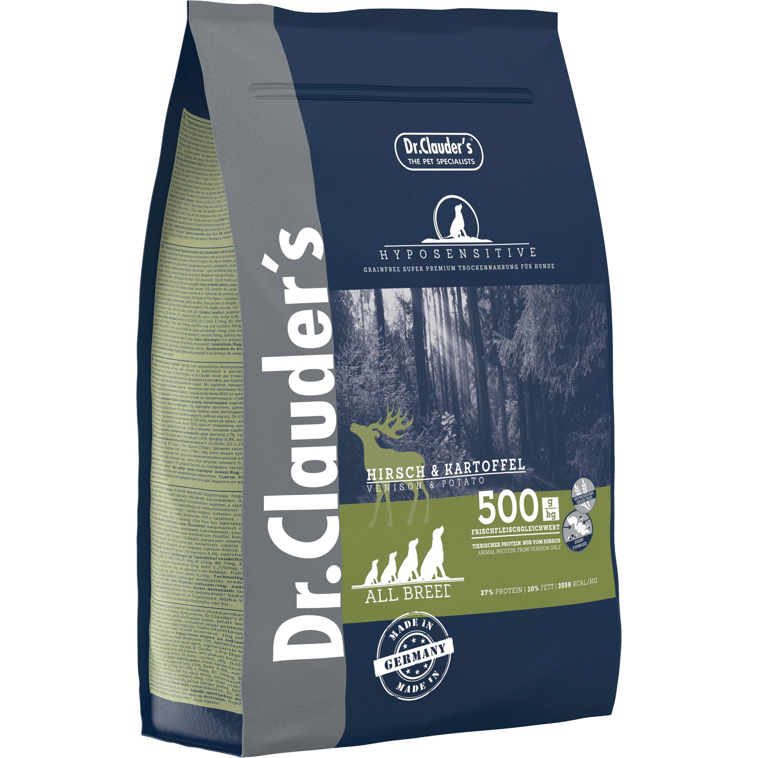 Dr.Clauder's Hyposensitive Hyposensitive All Breed Hjort & Kartofler 3,5kg Tørfoder Dr.Clauder's 3,5kg