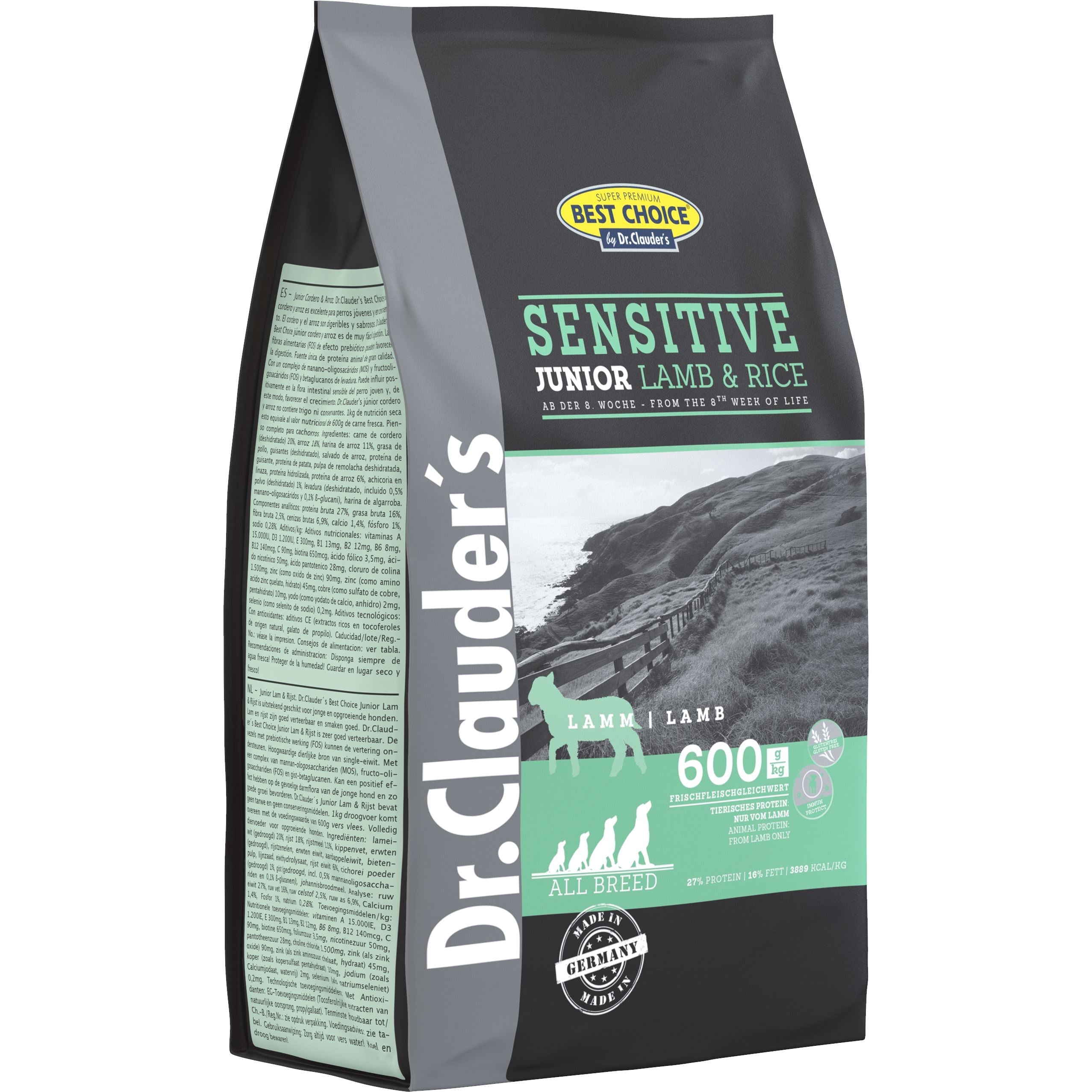 Dr.Clauder's Sensitive Junior All Breed Lam & Ris 350g Tørfoder Dr.Clauder's 350g