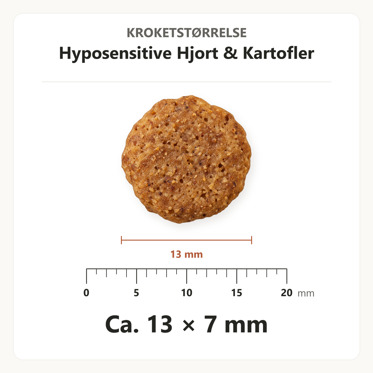 Hyposensitive Hjort & Poteter All Breed – krokettstørrelse ca. 13 × 7 mm