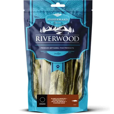 Tørret fisk til hund | Torskeskind 18-22cm | 200g | Riverwood Tyggeben