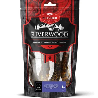 30-1-26 | Tyggeben til hunde | Gåsehalse | 200g | Riverwood Tyggeben