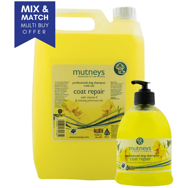 Mutneys Coat Repair Hundeshampoo effektivt til beskadiget hud og pels