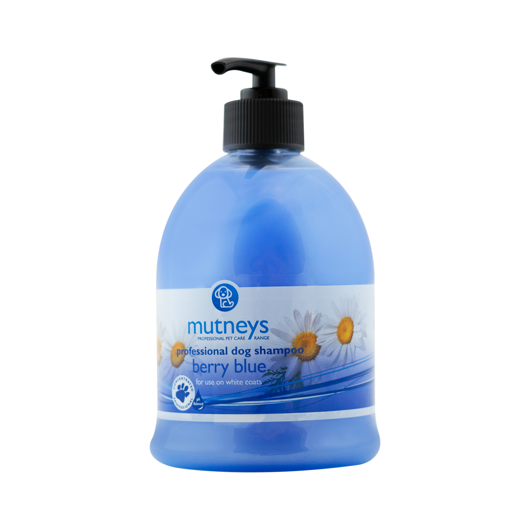 Mutneys Berry Blue Hundeshampoo velegnet til hvide og plettede hunde