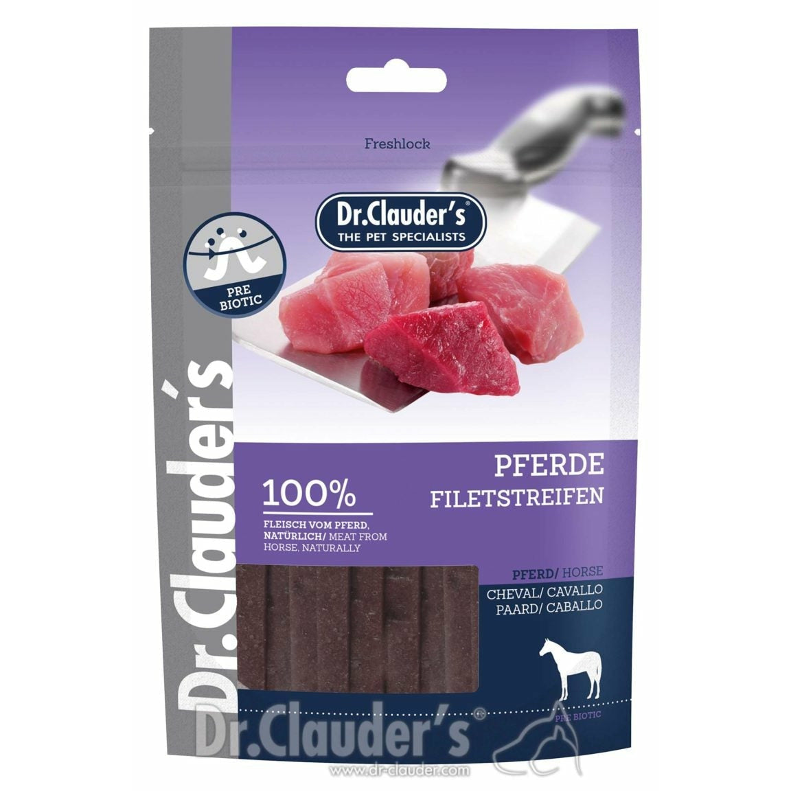 Allergi Godbidder til Hunde | Hest Strips 80g | Dr.Clauder's Hundegodbidder