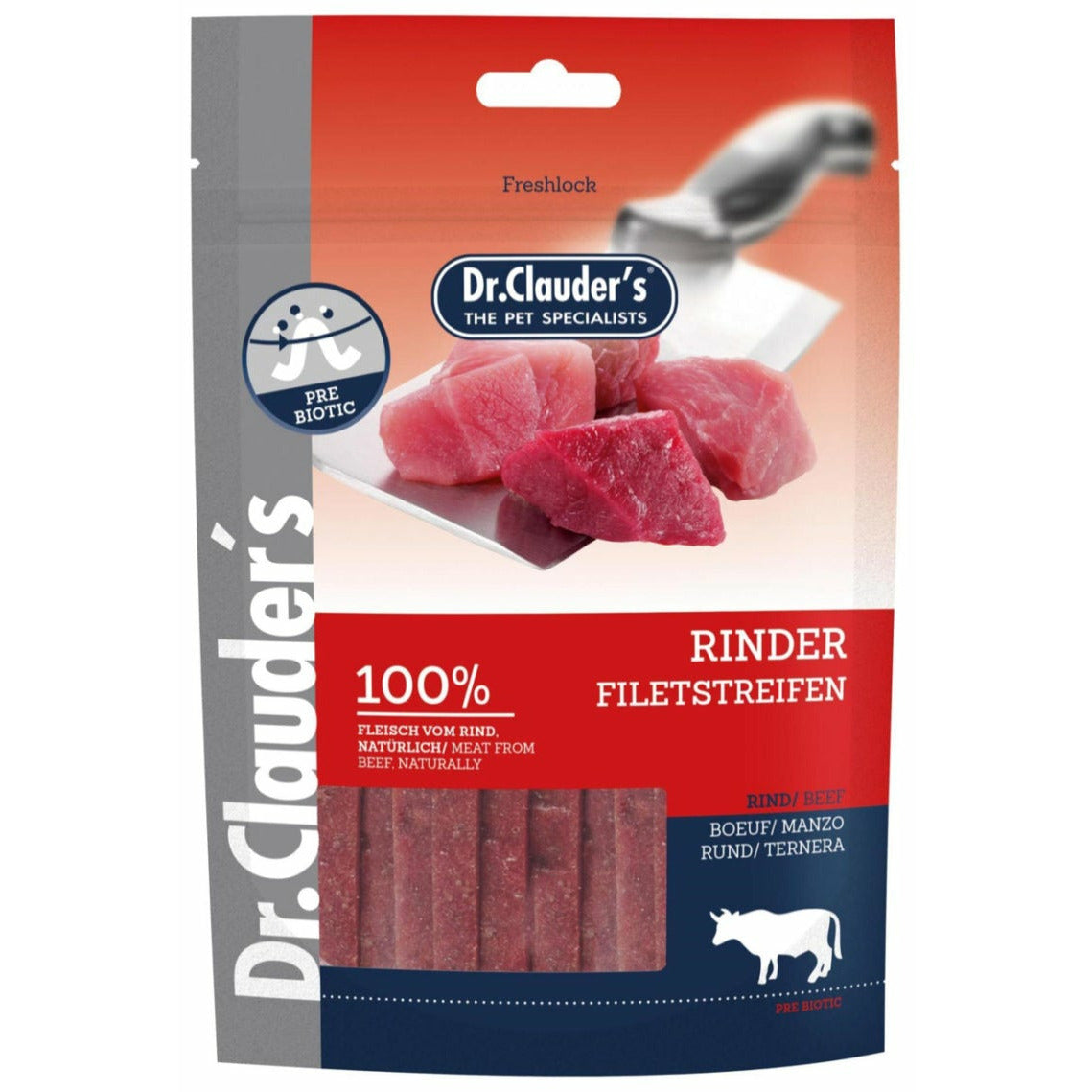 Allergi Godbidder til Hunde | Okse Strips 80g | Dr.Clauder's Hundegodbidder