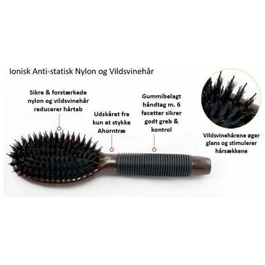 Hårbørste m. Vildsvinehår | Small | Hundebørste