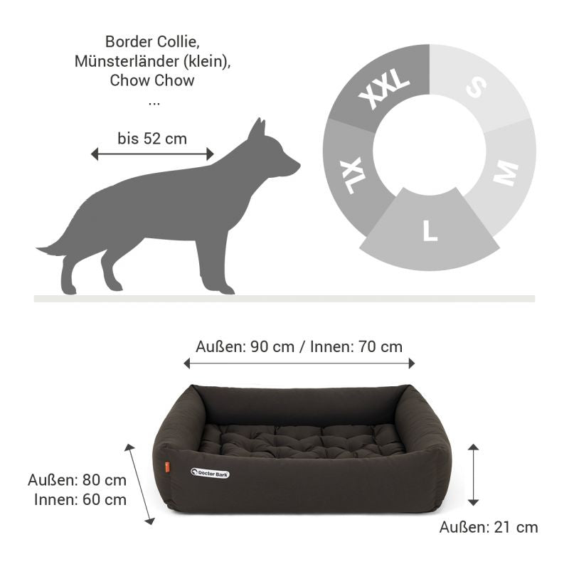 DOCTOR BARK Ortopædisk Hundeseng Hypoallergenic | Brun
