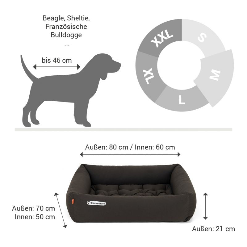 DOCTOR BARK Ortopædisk Hundeseng Hypoallergenic | Brun