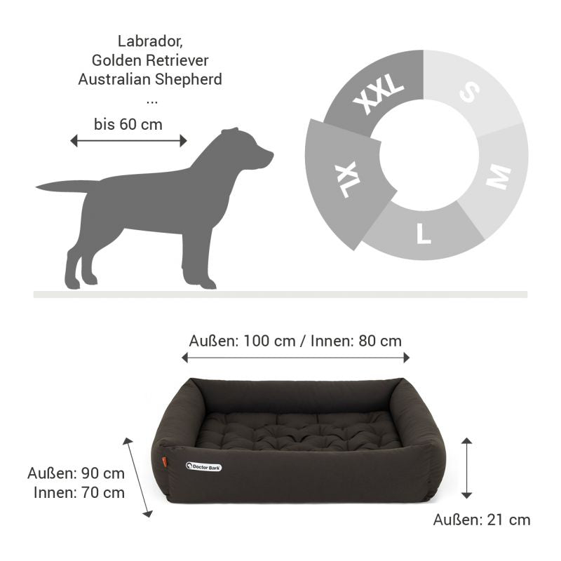 DOCTOR BARK Ortopædisk Hundeseng Hypoallergenic | Brun