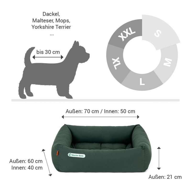 DOCTOR BARK Ortopædisk Hundeseng Hypoallergenic | Grøn