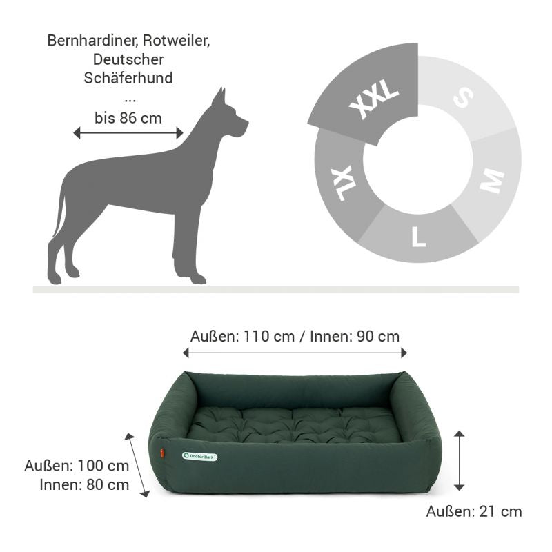 DOCTOR BARK Ortopædisk Hundeseng Hypoallergenic | Grøn