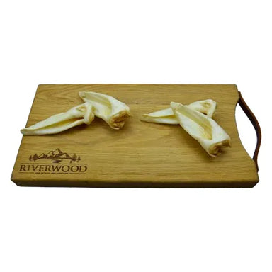 8-11-25 | Tyggeben til hunde | Lammeører uden pels | 100g | Riverwood Tyggeben